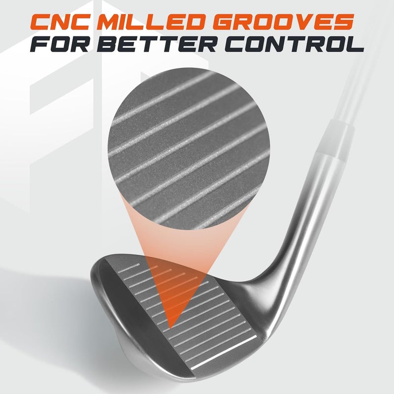 Full Choice Golf Wedge Set, 50/52/54/56/58/60/70 Degree Golf Sand Wedge, Gap Wdege, Lob Wedge Golf Clubs for Men Women Right Hand, Milled Face for More Spin and Control - Image 2